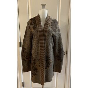 Peruvian Connection Long Line Cardigan Sweater Duster Size Large‎ Pima Cotton